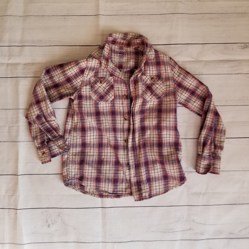 🍎5for $30🍎 Arizona plaid button up size 6-7